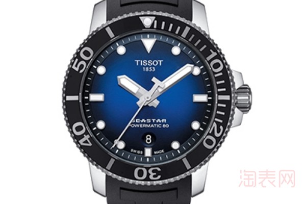 天梭海星系列橡胶T120助能手表回收 硬件不够成色来凑