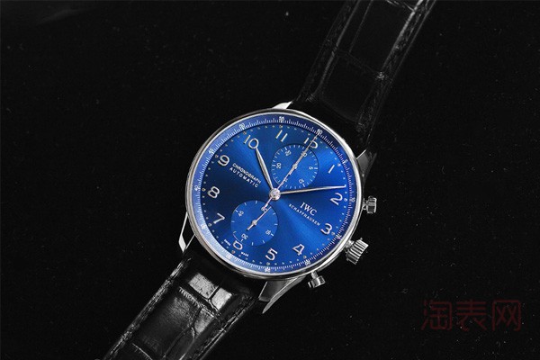二手万国葡计系列黑带蓝盘手表