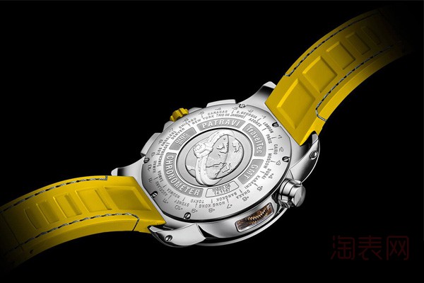 二手宝齐莱柏拉维三地时间计时系列手表黄色款