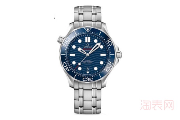 二手欧米茄海马系列蓝色手表展示图