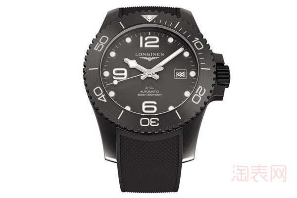 二手浪琴康卡斯潜水系列黑色陶瓷款手表展示图