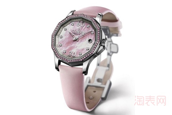 二手昆仑粉色镶钻珍珠贝母手表展示图