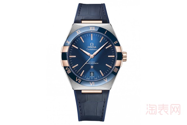 二手欧米茄星座系列金款蓝盘手表展示图