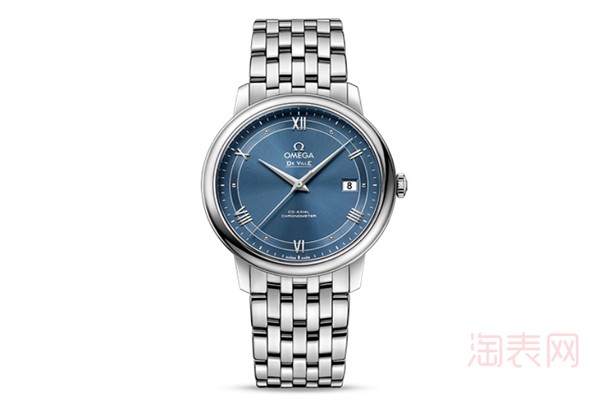 二手欧米茄碟飞系列精钢蓝盘手表展示图