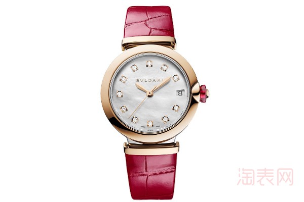 二手宝格丽18K玫瑰金红色手表展示图
